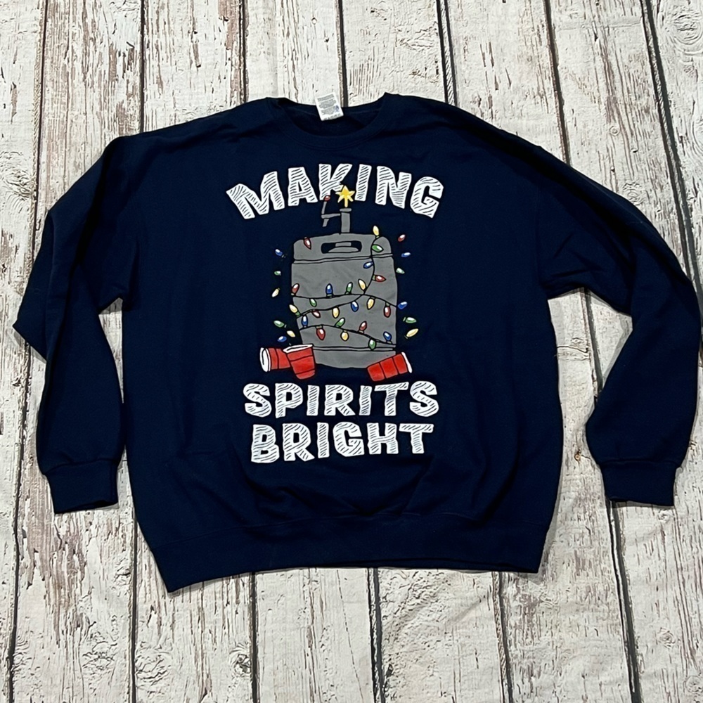 Making Spirits Bright Funny Christmas Ugly Xmas Sweater Party Sweatshirt